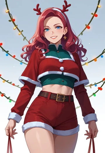 final_fantasy,warrior_of_light_(ff14),Christmas,red velvet shorts  - AI generated anime art