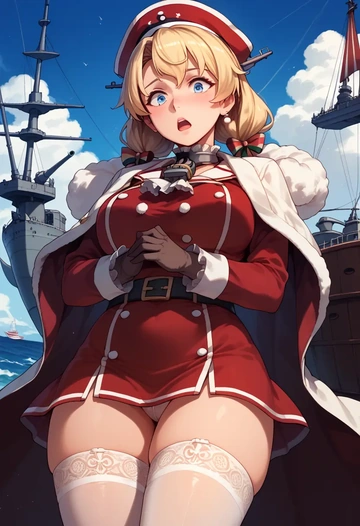 kantai_collection,warspite_(kancolle),Christmas,sexy, stockings,  - AI generated anime art