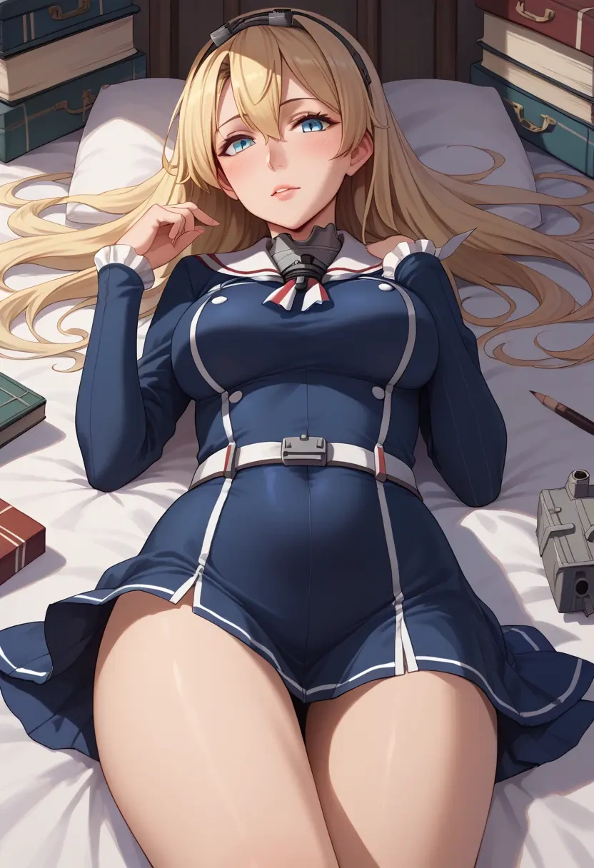 kantai_collection,warspite_(kancolle),bodysuit,mesh,high-waisted skirt  - 