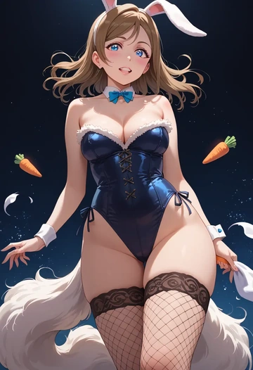 love_live,watanabe_you,bunny girl, sexy,stockings  - AI generated anime art