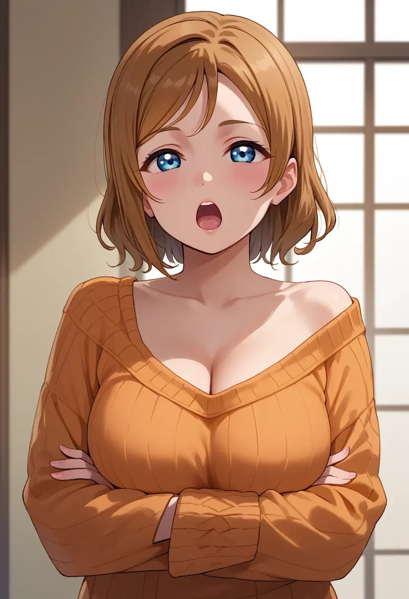 love_live,watanabe_you,orange,sweater  - 