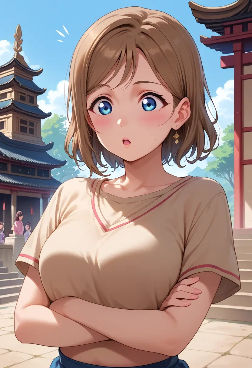 love_live,watanabe_you,crop top,loose joggers,headset  - 