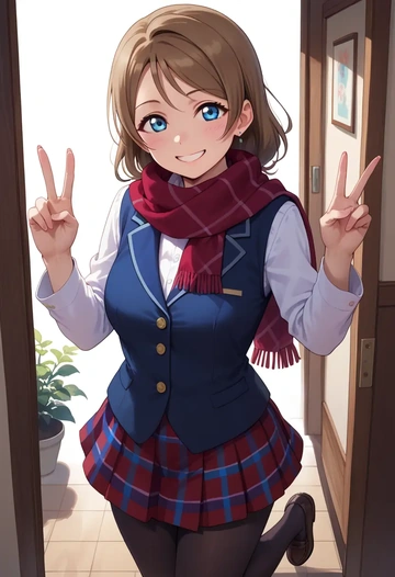 love_live,watanabe_you,winter,student uniform,vest  - AI generated anime art