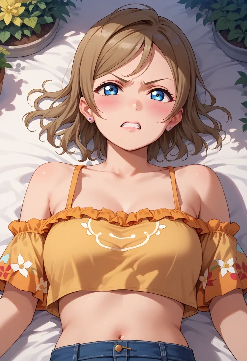 love_live,watanabe_you,off-shoulder top,dolphin shorts  - 