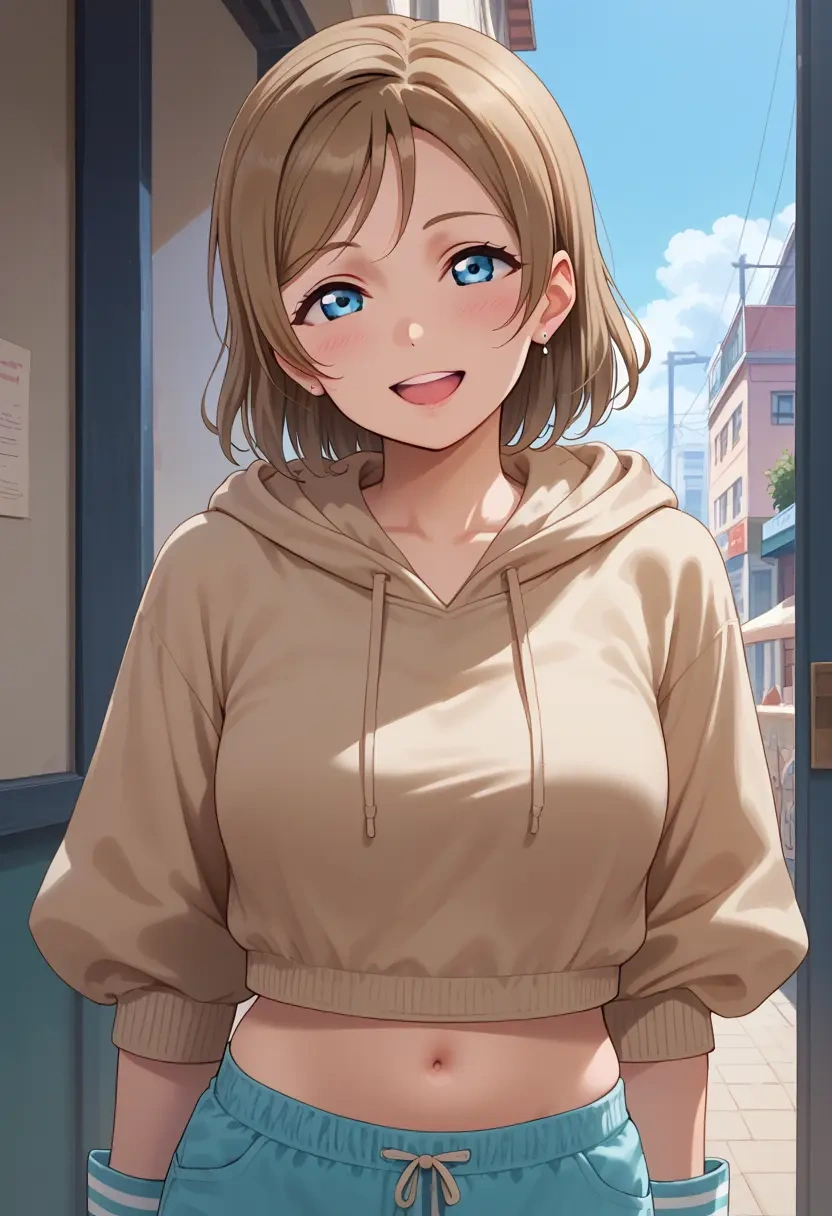 love_live,watanabe_you,hoodie,cropped,high-waisted joggers  - 