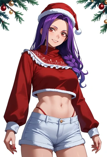 touhou,watatsuki_no_yorihime,Christmas,red velvet shorts  - AI generated anime art