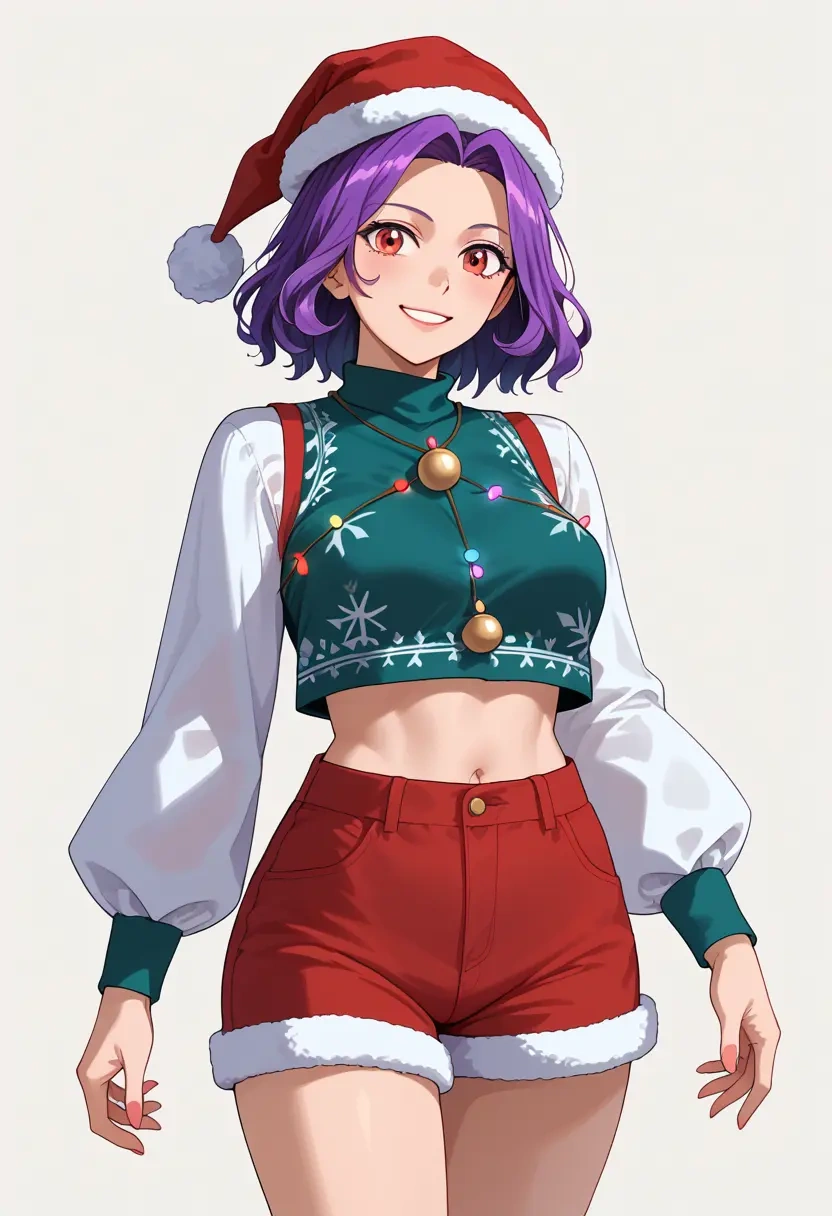 touhou,watatsuki_no_yorihime,Christmas,red velvet shorts  - 