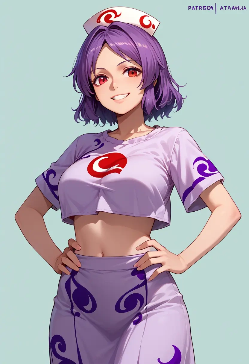 touhou,watatsuki_no_yorihime,crop top,athletic shorts  - 