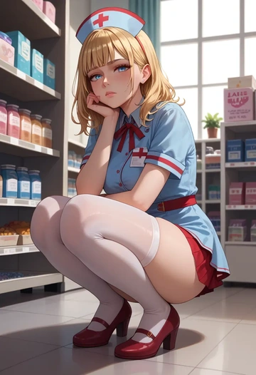 hololive,watson_amelia,nurse,stockings,sexy,panties  - AI generated anime art