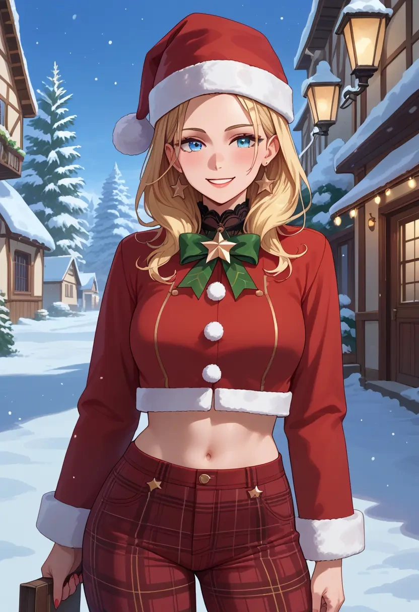 hololive,watson_amelia,Christmas,plaid trousers  - 