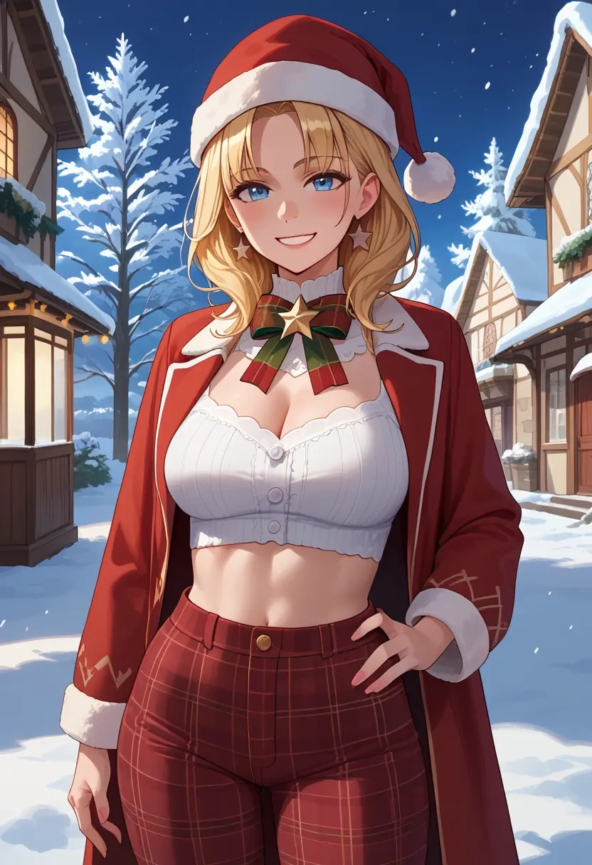 hololive,watson_amelia,Christmas,plaid trousers  - 