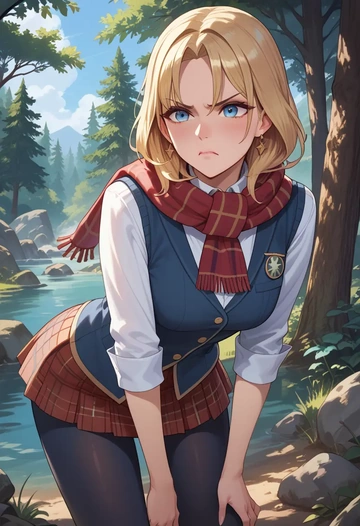 hololive,watson_amelia,winter,student uniform,vest  - AI generated anime art