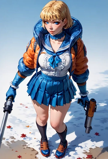 apex_legends,wattson_(apex_legends),sailor, uniform  - AI generated anime art