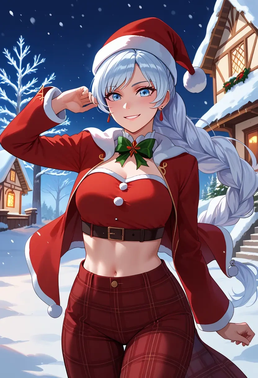 rwby,weiss_schnee,Christmas,plaid trousers  - 