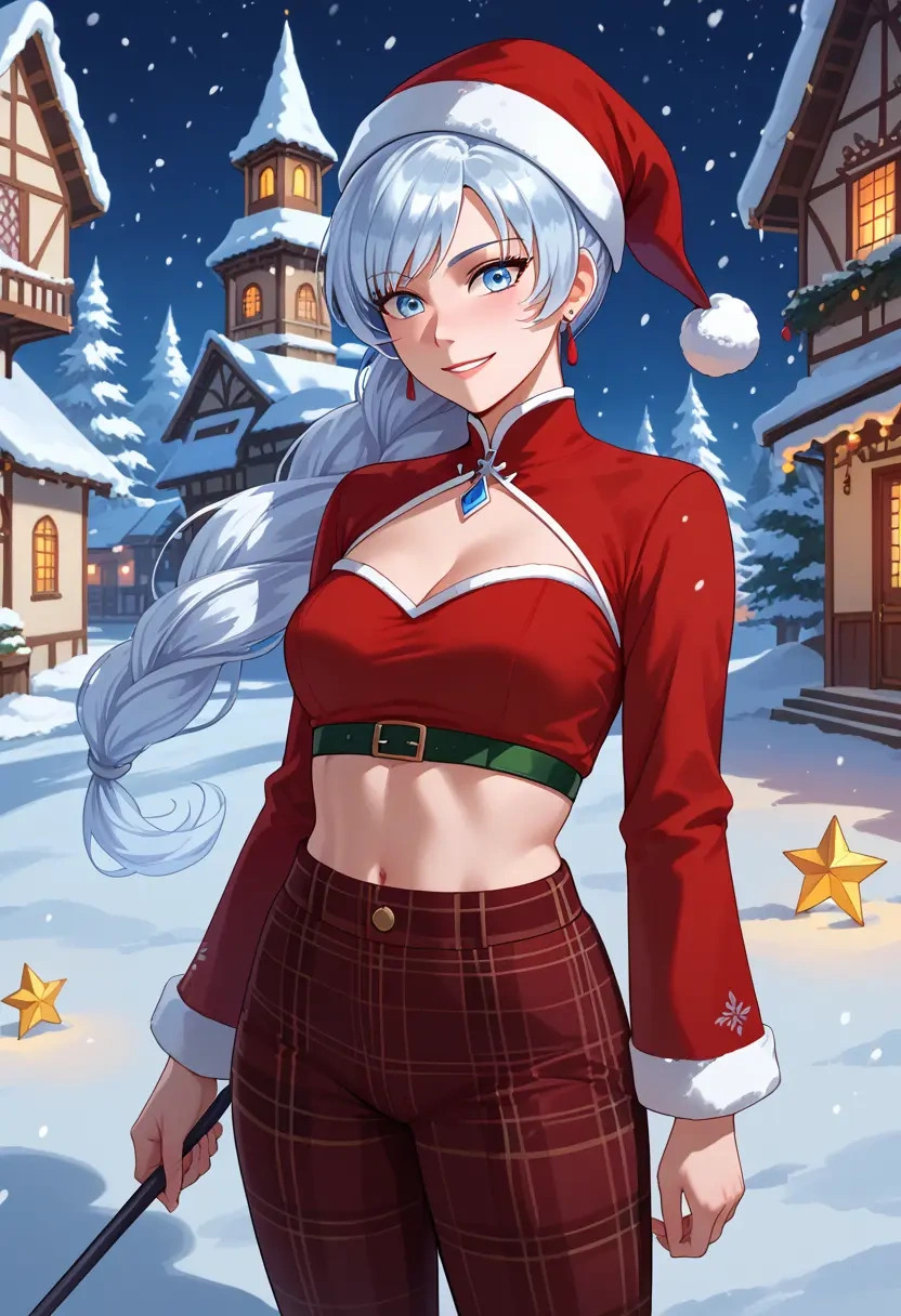 rwby,weiss_schnee,Christmas,plaid trousers  - 