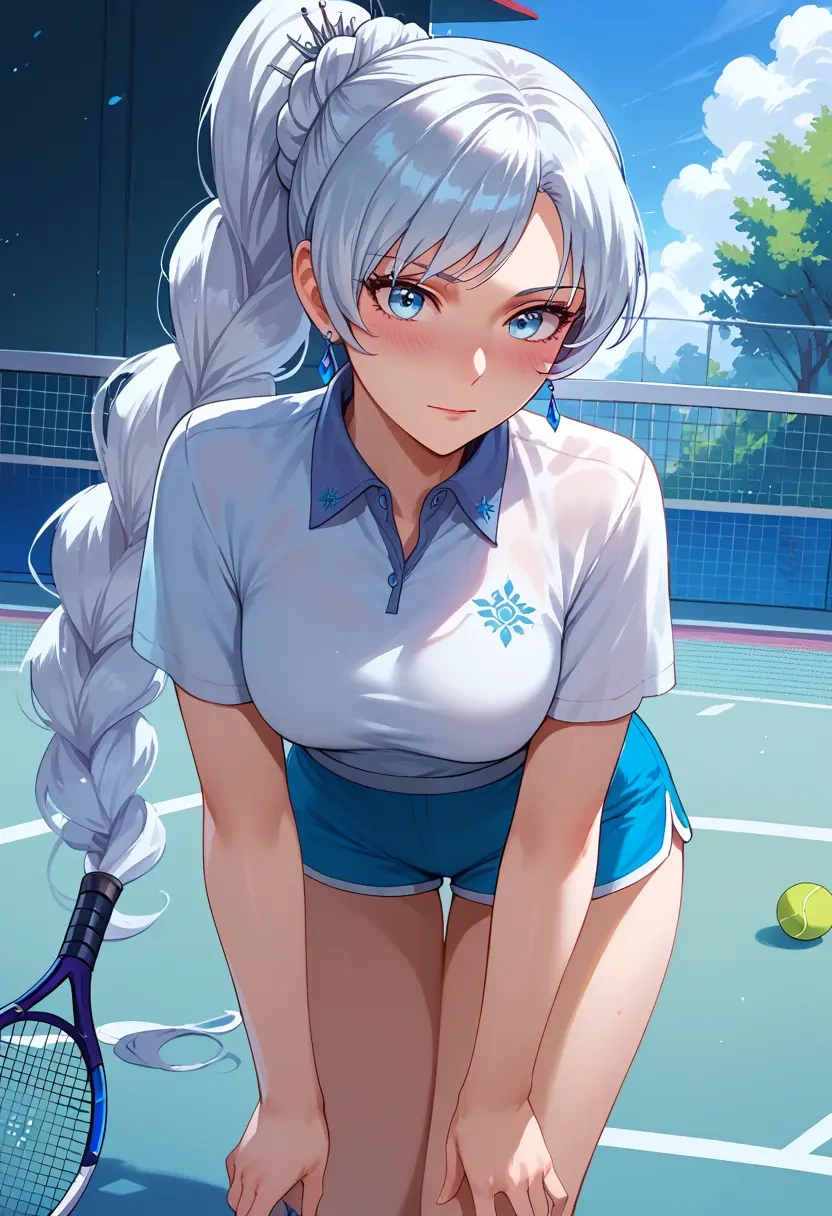 rwby,weiss_schnee,tennis polo,skort  - 