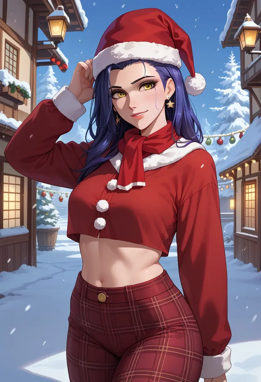 overwatch,widowmaker_(overwatch),Christmas,plaid trousers  - 