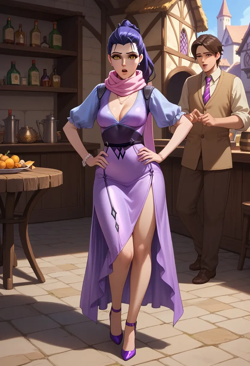 overwatch,widowmaker_(overwatch),spring,elegant woman,wrap dress  - 