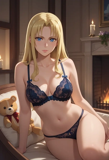 fullmetal_alchemist,winry_rockbell,lingerie  - AI generated anime art