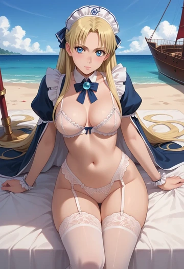 fullmetal_alchemist,winry_rockbell,maid, sexy, stockings,panties  - AI generated anime art