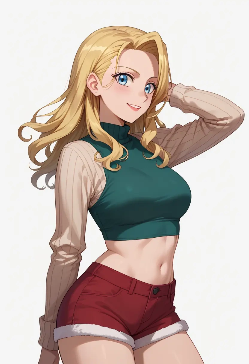 fullmetal_alchemist,winry_rockbell,Christmas,red velvet shorts  - 