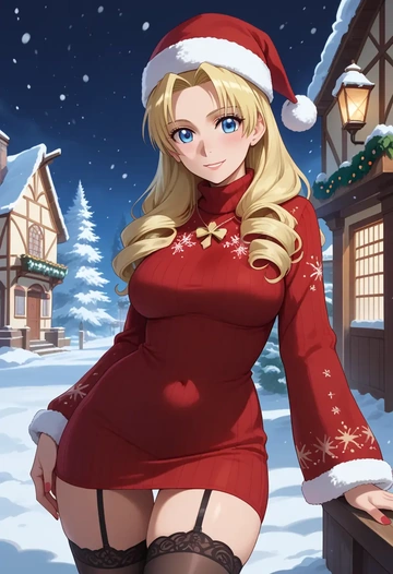 fullmetal_alchemist,winry_rockbell,sweater,stockings,Thigh garters  - AI generated anime art