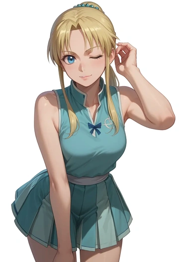 fullmetal_alchemist,winry_rockbell,tennis dress,visor,trainers  - AI generated anime art