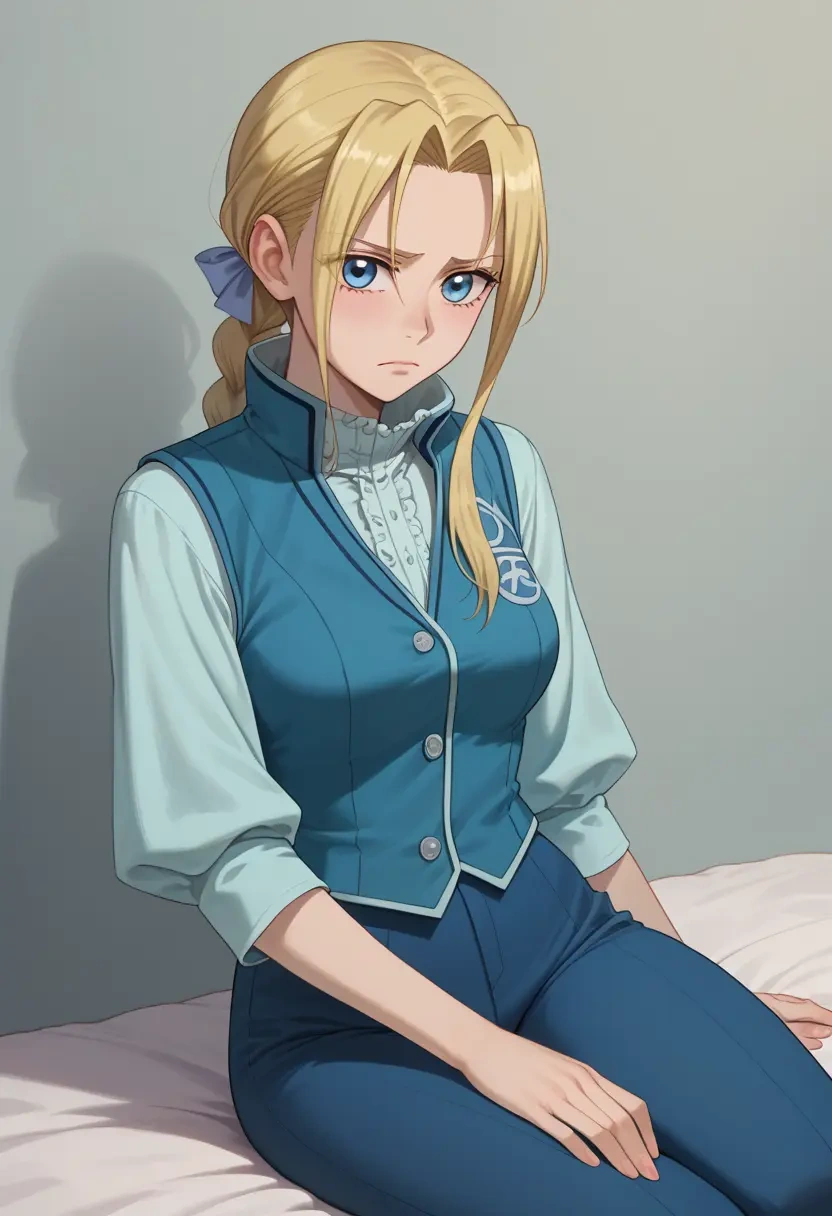 fullmetal_alchemist,winry_rockbell,vest,quilted,jogger pants  - 