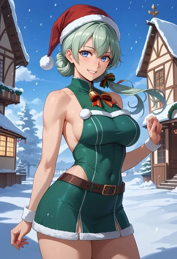 kantai_collection,wo-class_aircraft_carrier,Christmas,dress  - AI generated anime art