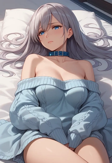 kantai_collection,wo-class_aircraft_carrier,sweater,off-shoulder,collar  - AI generated anime art