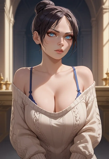 apex_legends,wraith_(apex_legends),thong,sweater,sexy  - AI generated anime art