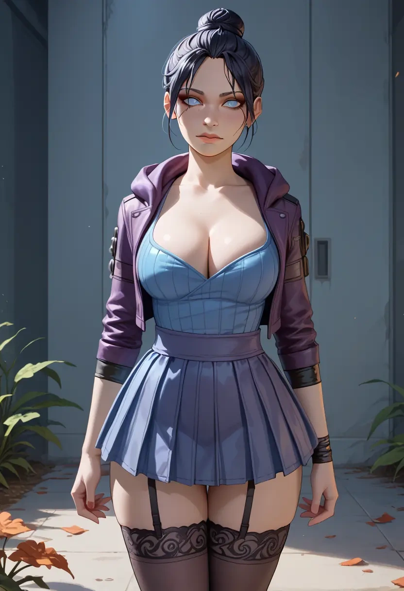 apex_legends,wraith_(apex_legends),mini skirt,stockings  - 