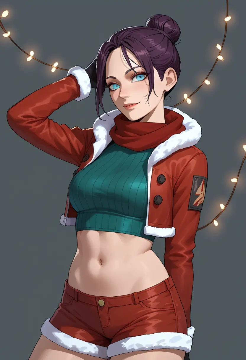 apex_legends,wraith_(apex_legends),Christmas,red velvet shorts  - 