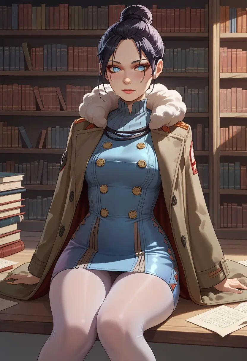 apex_legends,wraith_(apex_legends),coat,long,double-breasted,pencil skirt  - 