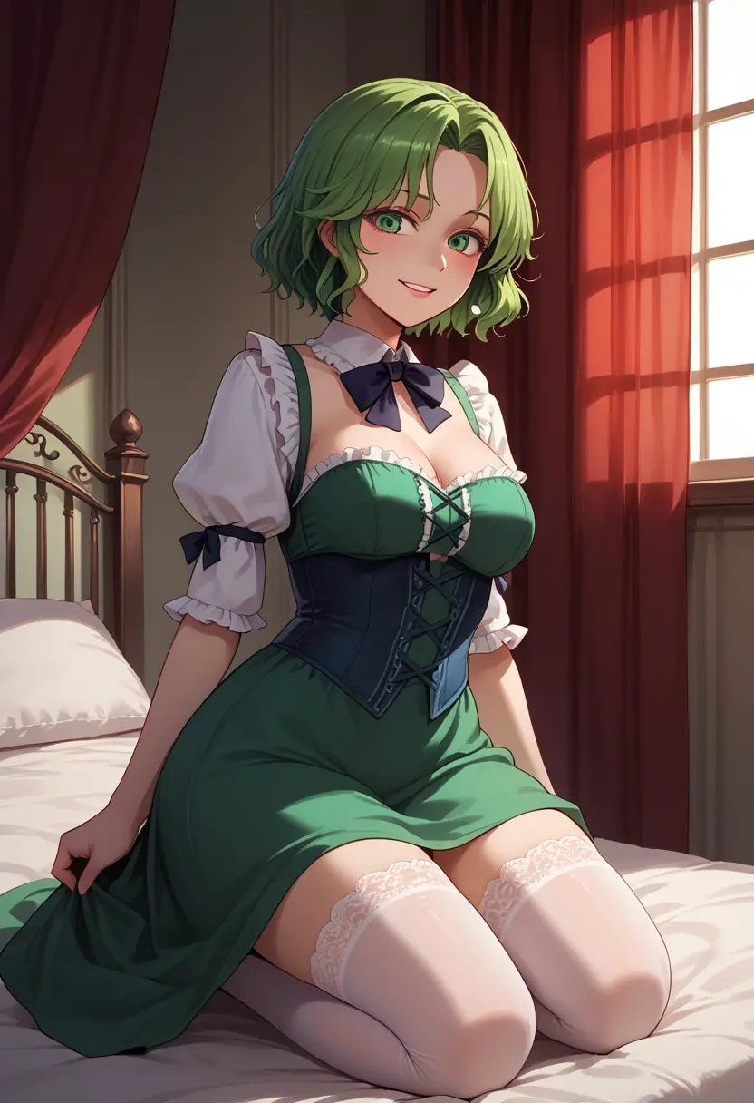 touhou,wriggle_nightbug,Victorian-era,stockings,sexy  - 