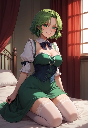 touhou,wriggle_nightbug,Victorian-era,stockings,sexy  - AI generated anime art