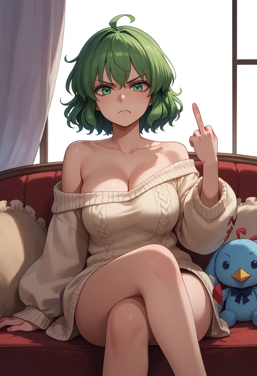 touhou,wriggle_nightbug,off-shoulder,sweater  - 