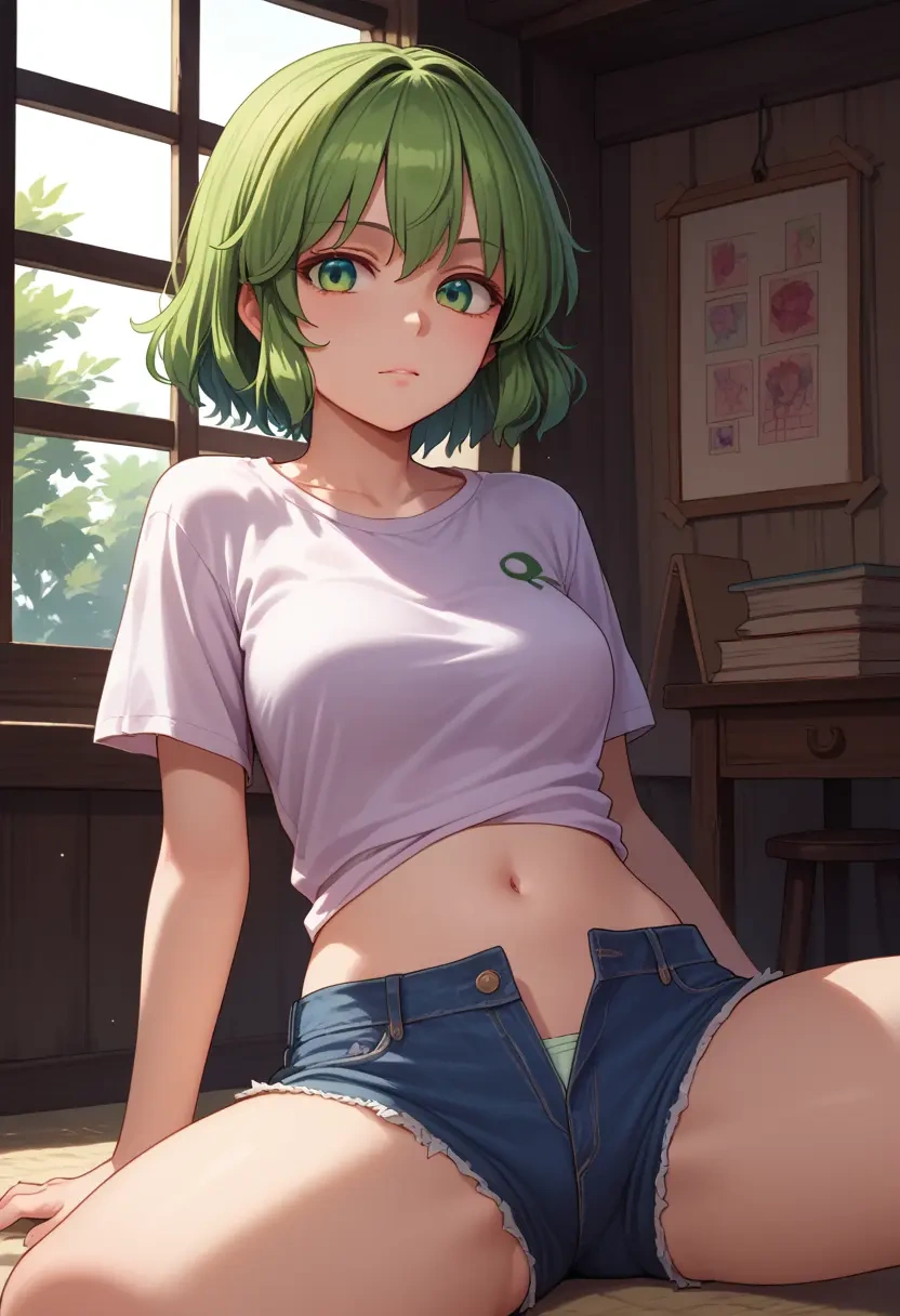 touhou,wriggle_nightbug,denim shorts  - 