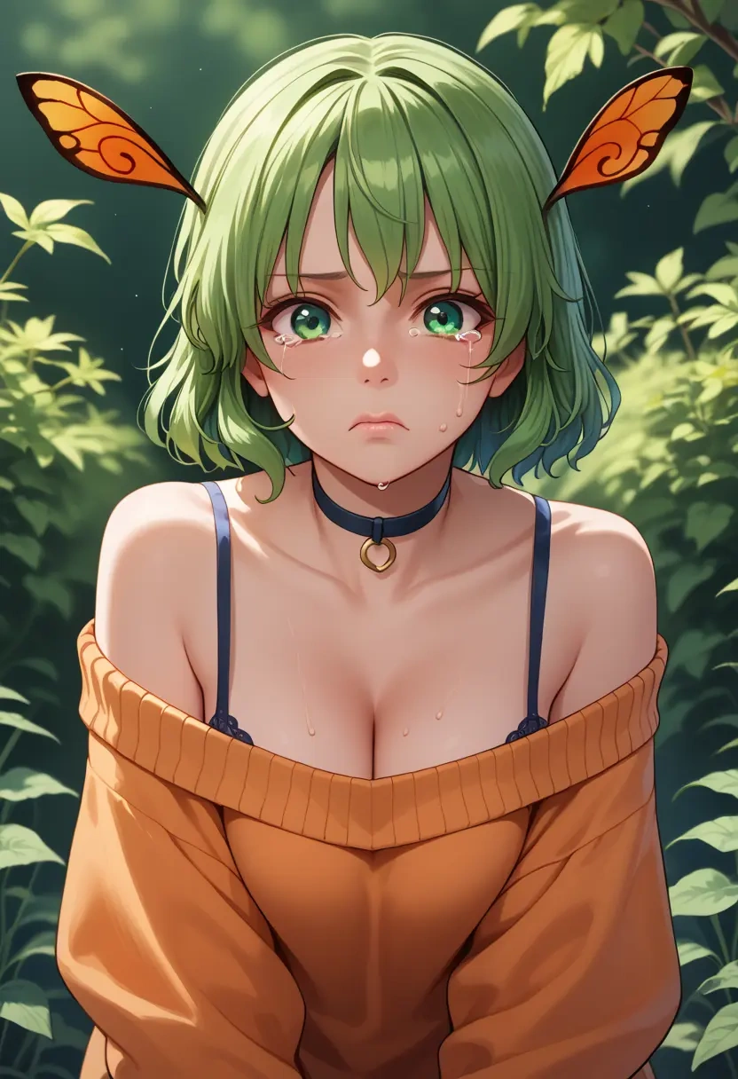 touhou,wriggle_nightbug,orange,sweater,choker  - 