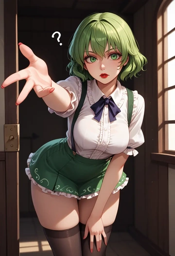 touhou,wriggle_nightbug,secretary,stockings  - AI generated anime art