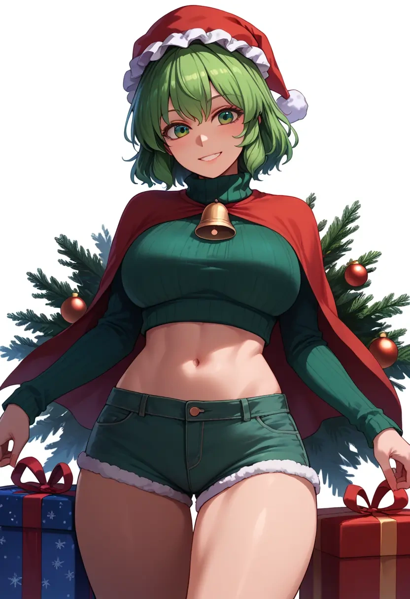 touhou,wriggle_nightbug,Christmas,red velvet shorts,turtleneck sweater  - 