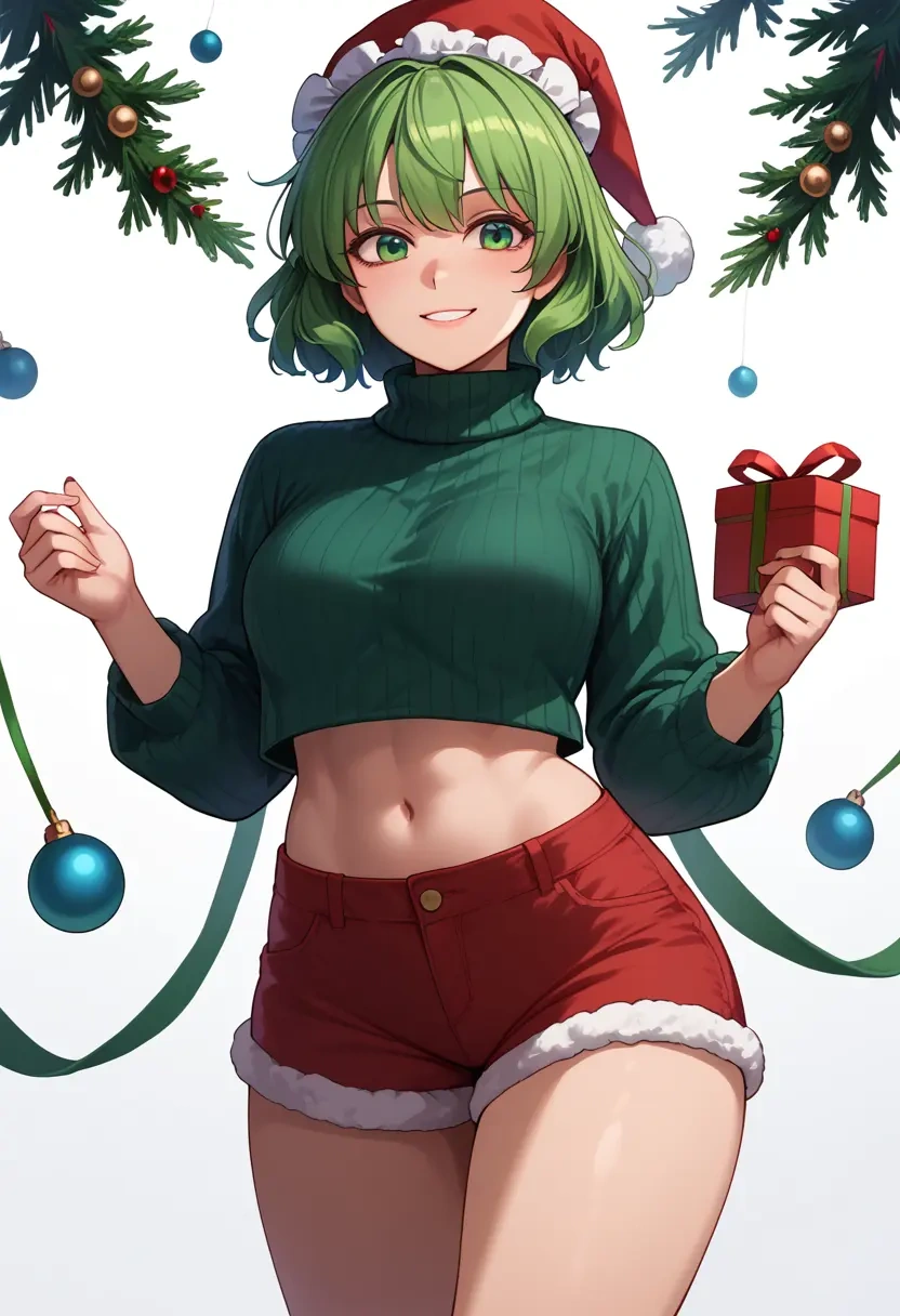 touhou,wriggle_nightbug,Christmas,red velvet shorts,turtleneck sweater  - 