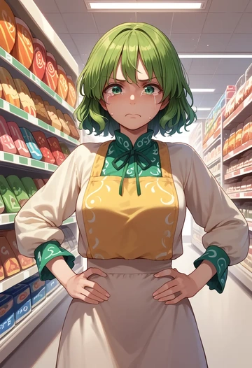 touhou,wriggle_nightbug,paint-splatter blouse,dolphin shorts  - AI generated anime art