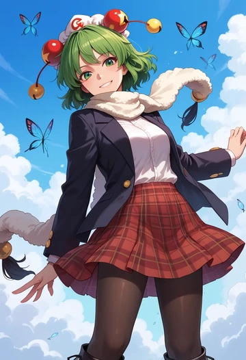 touhou,wriggle_nightbug,winter,student uniform,fur-collared jacket  - AI generated anime art