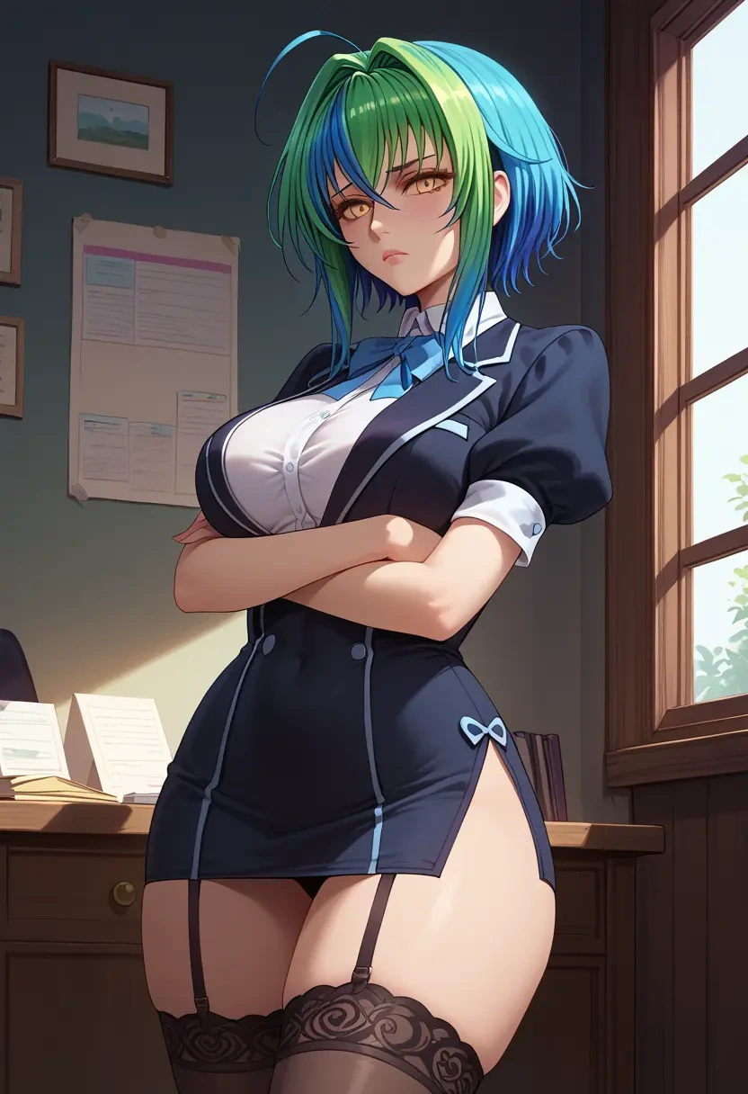 high_school_dxd,xenovia_quarta,secretary, stockings  - 