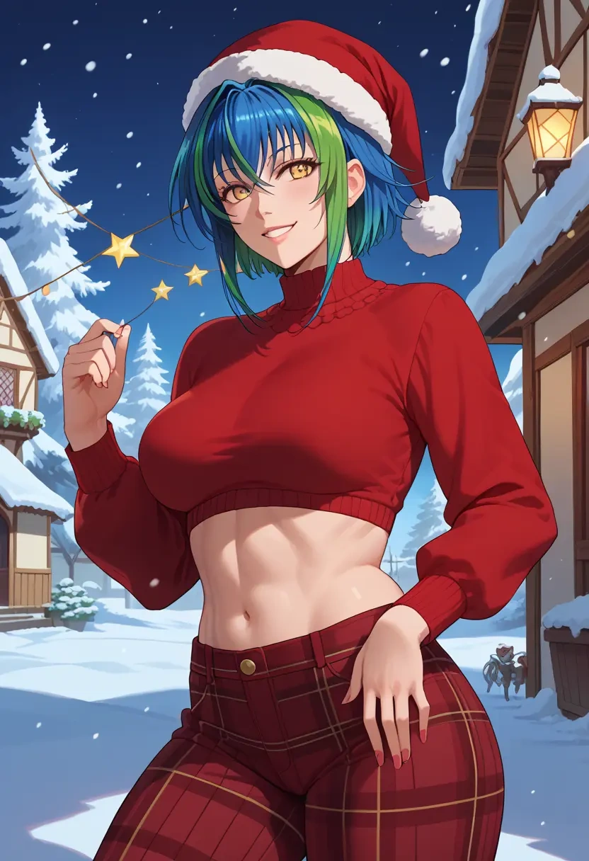 high_school_dxd,xenovia_quarta,Christmas,plaid trousers  - 