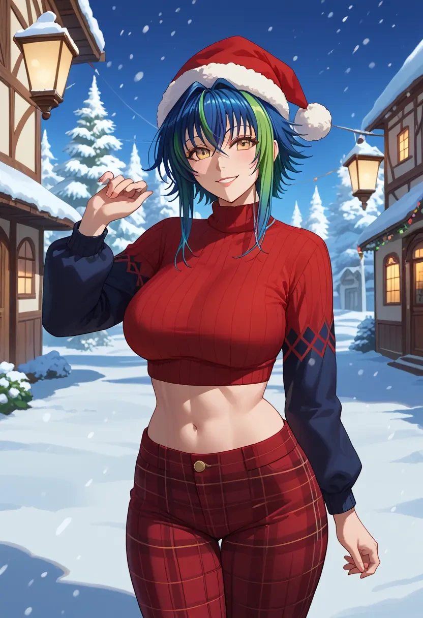 high_school_dxd,xenovia_quarta,Christmas,plaid trousers  - 