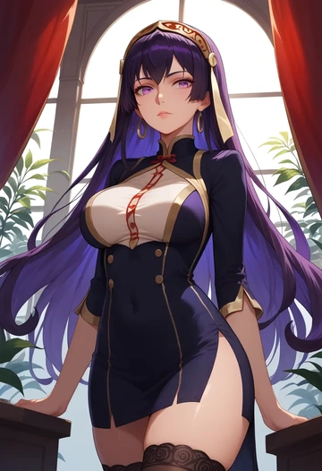 fate_(series),xuangzang_sanzang_(fate),secretary, stockings  - AI generated anime art