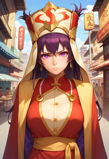 fate_(series),xuangzang_sanzang_(fate),neon graffiti top,dolphin shorts  - AI generated anime art