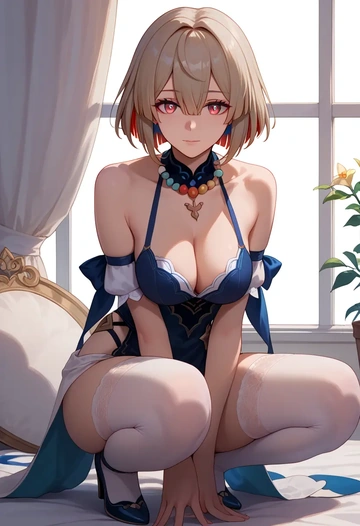 star rail,xueyi,maid, sexy, stockings,panties  - AI generated anime art